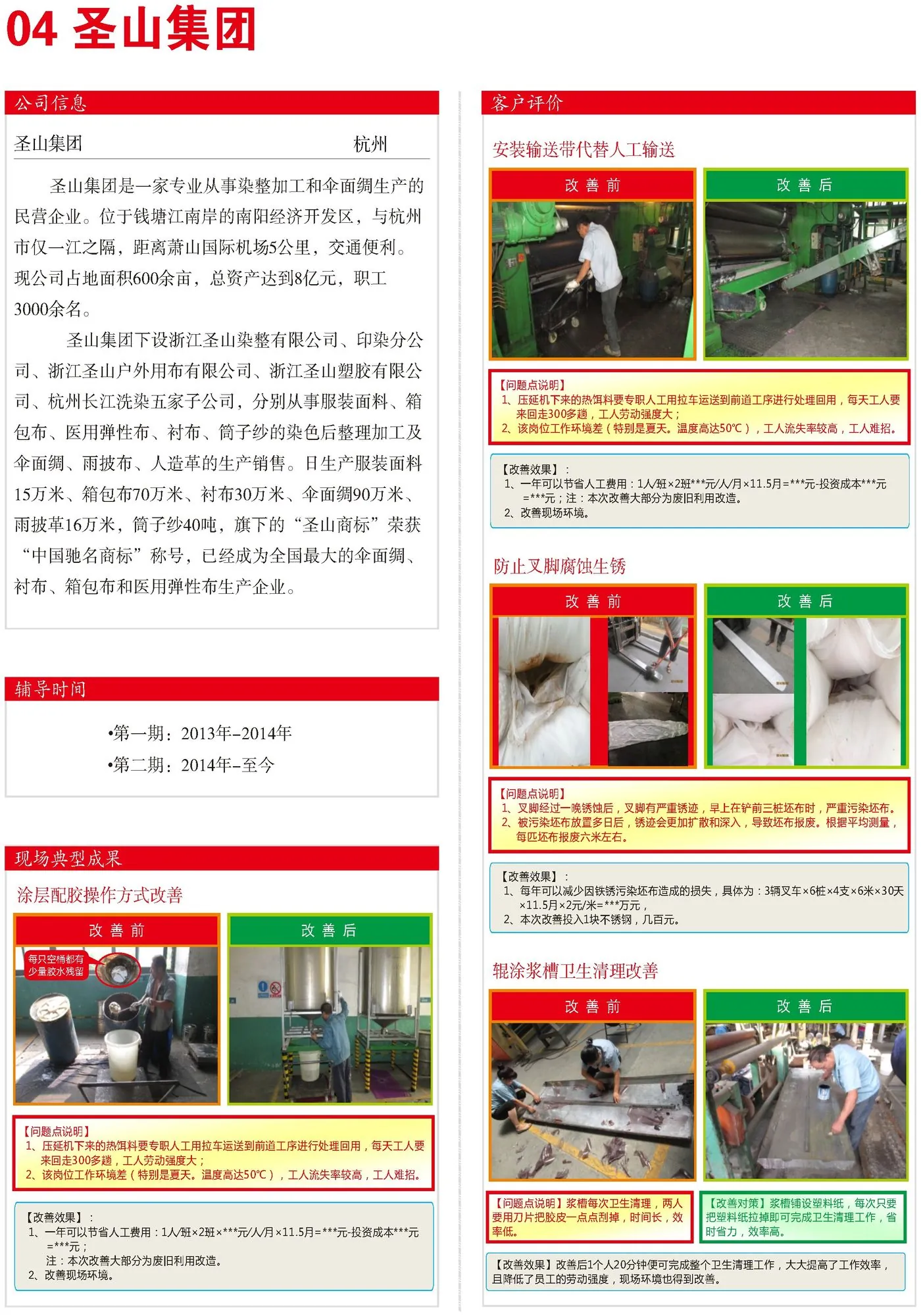 圣山集团 精益改善案例现场图片