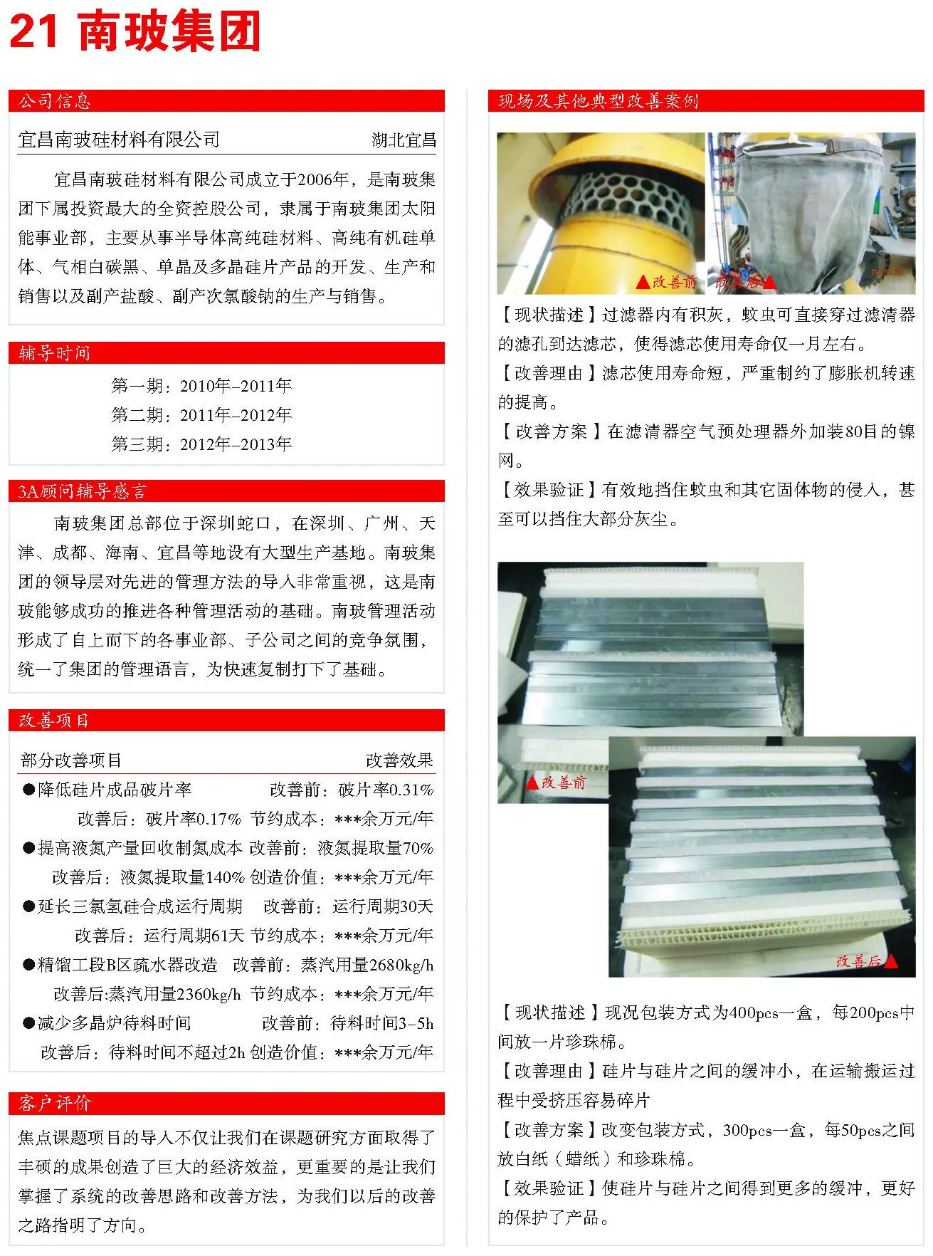 南玻集团 精益改善案例现场图片
