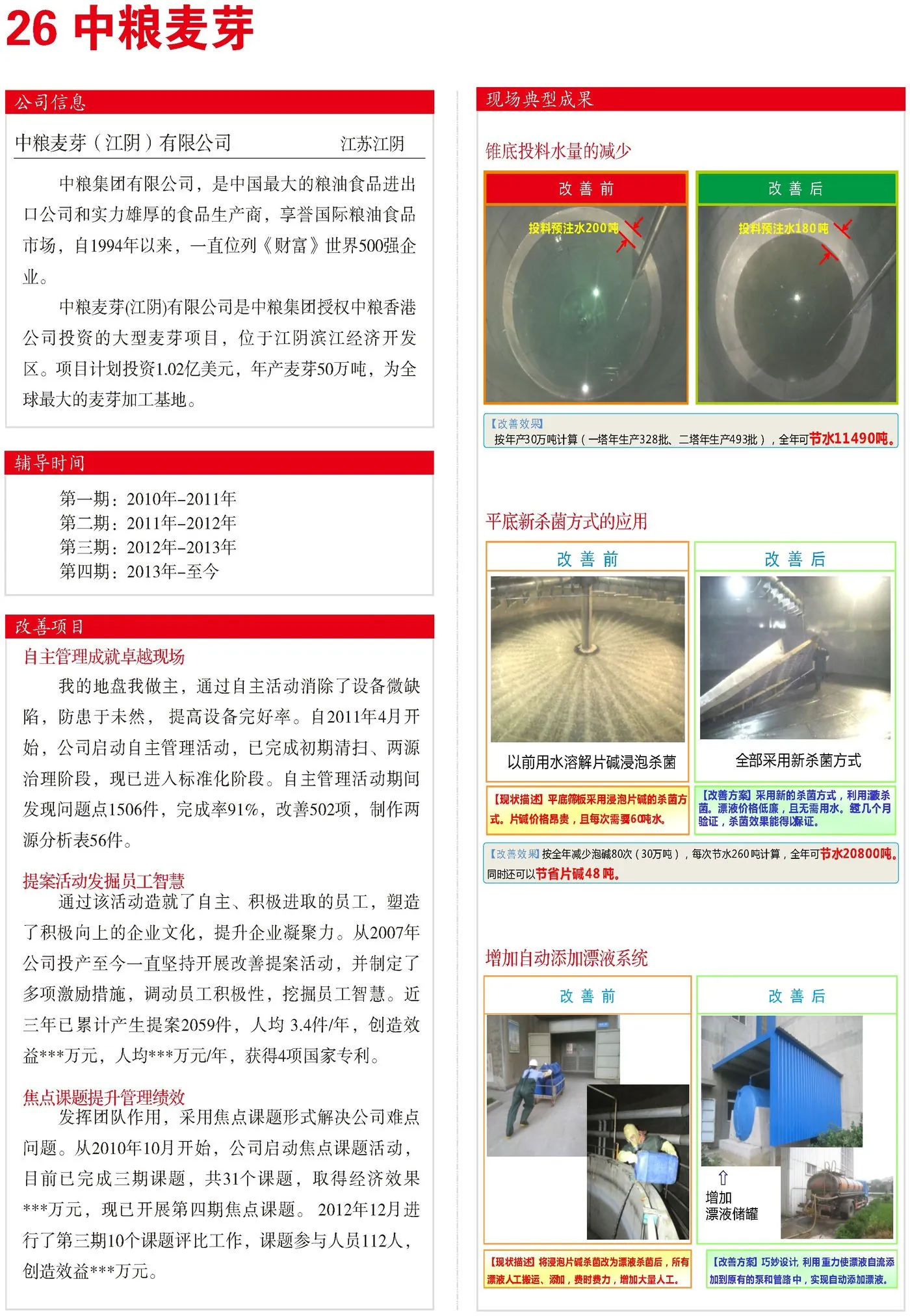 中粮麦芽 精益改善案例现场图片