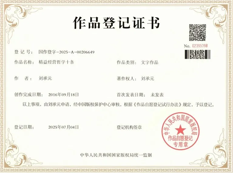 作品登记证书