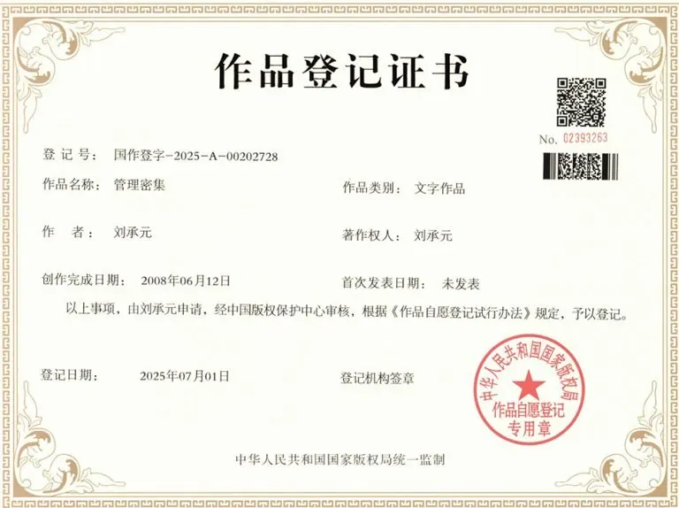 作品登记证书